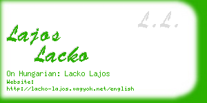 lajos lacko business card